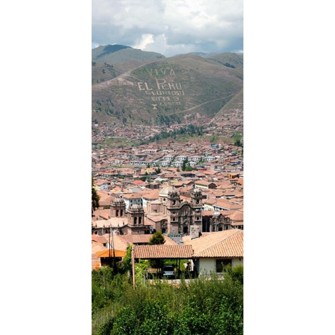 High angle view of the city in a valley Cuzco Peru Poster Print (15 x 7) Image 1