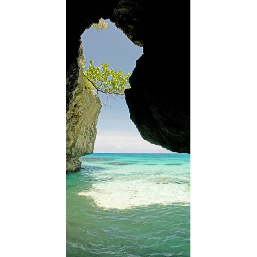 Cliffside cave at Xtabi Hotel Negril Westmoreland Jamaica Poster Print (12 x 6) Image 1