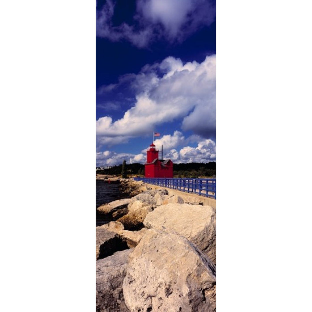 Lighthouse at the coast Big Red Lighthouse Holland Michigan USA Poster Print (30 x 12) Image 1