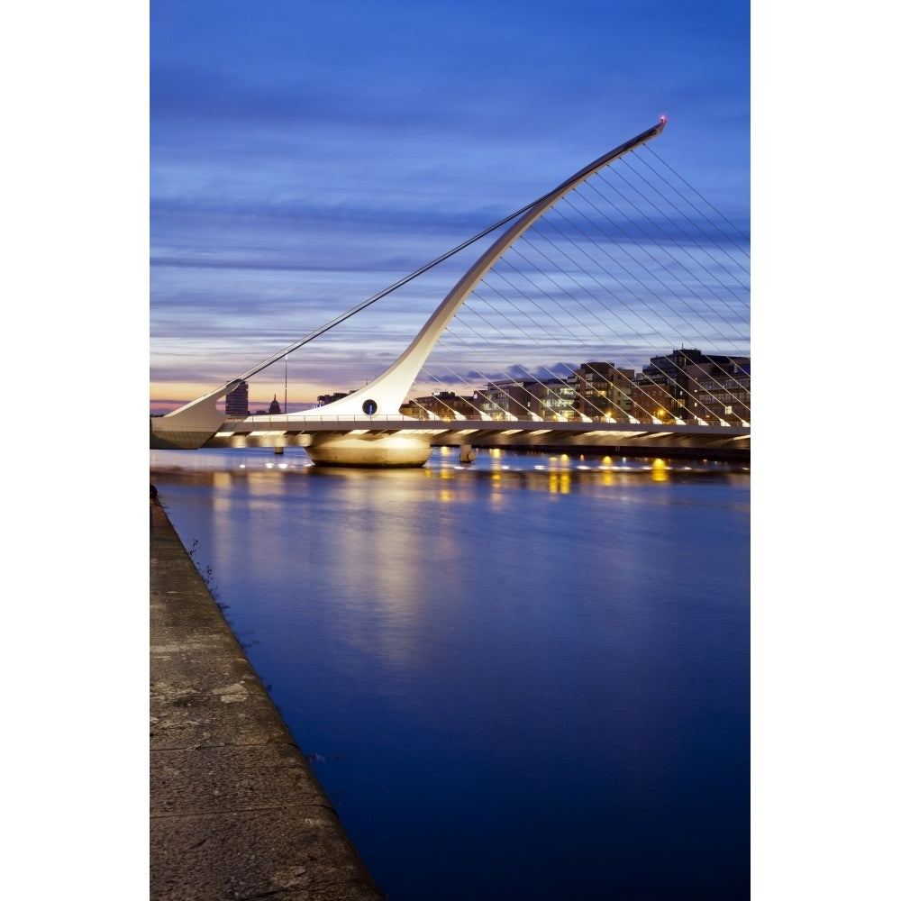 Samuel Beckett Bridge at dusk Liffey River Dublin Leinster Province Republic of Ireland Poster Print (27 x 9) Image 1