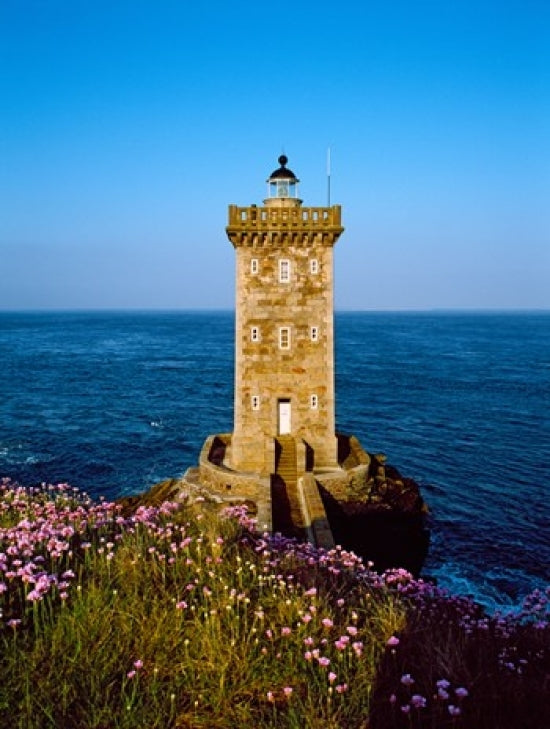 Lighthouse at the coast Kermorvan Lighthouse Finistere Brittany France Poster Print (24 x 18) Image 1