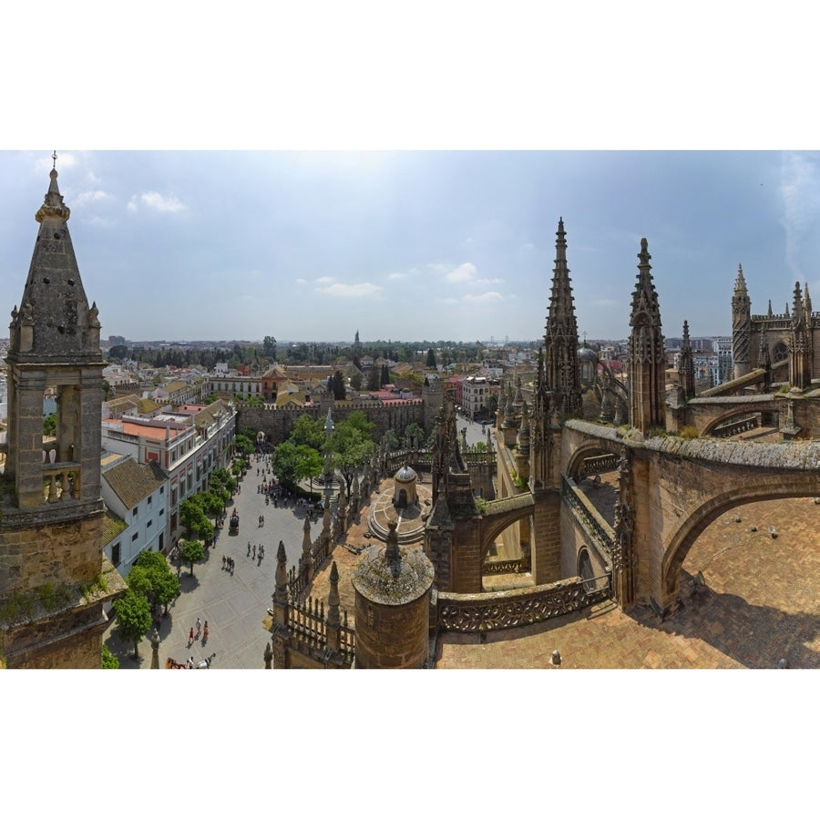 City view from a cathedral roof Seville Cathedral Seville Andalusia Spain Poster Print (27 x 9) Image 1