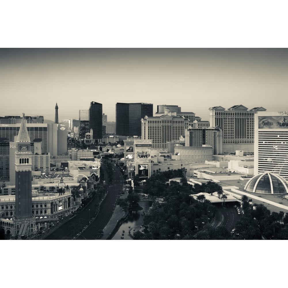 High angle view of a city Las Vegas Boulevard Las Vegas Strip Las Vegas Nevada USA Poster Print (36 x 12) Image 1