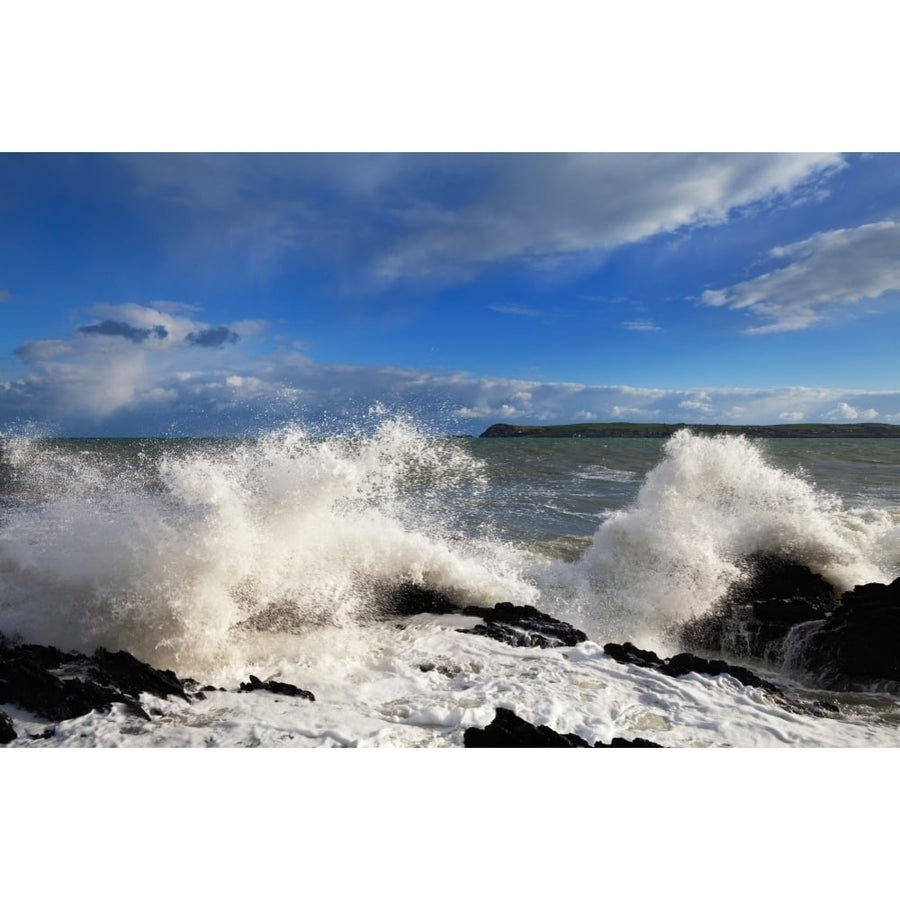 Waves and rocks Dungarvan Bay County Waterford Ireland Poster Print (12 x 36) Image 1