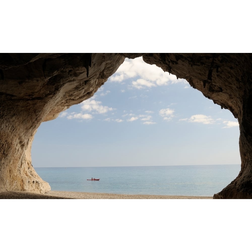 Cave on the Cala Luna Beach Cala Gonone Nuoro Sardinia Italy Poster Print (20 x 12) Image 1