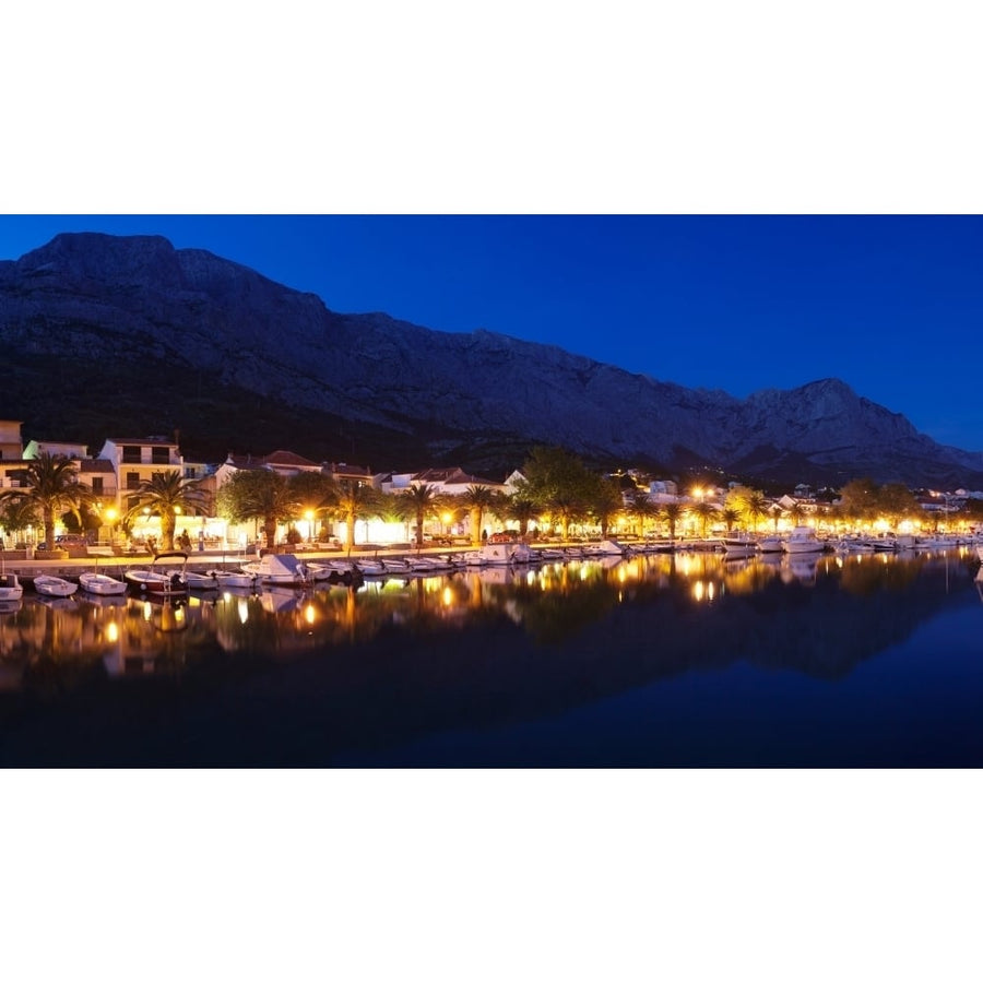 Marina at night Baska Voda Biokovo Split-Dalmatia County Croatia Poster Print (36 x 12) Image 1