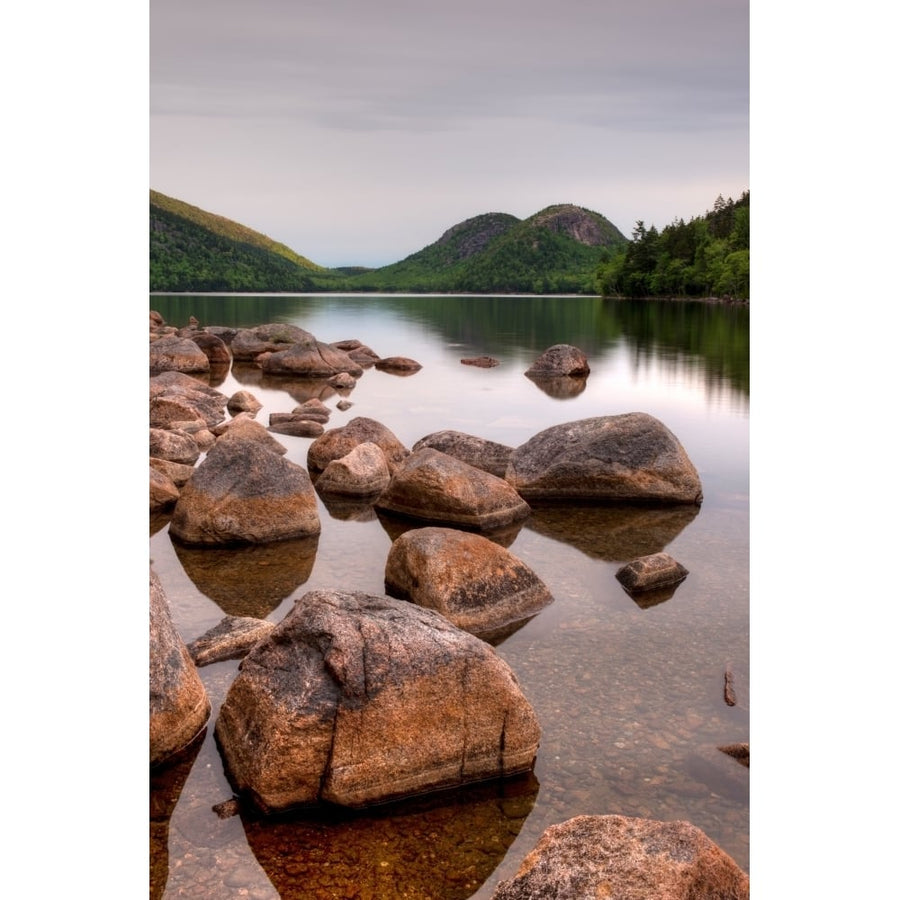 Rocks in pond Jordan Pond Bubble Pond Acadia National Park Maine USA Poster Print (27 x 9) Image 1