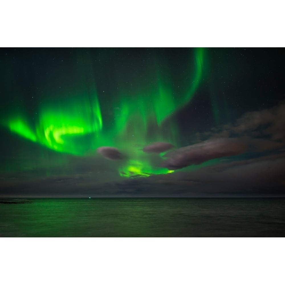 Aurora Borealis or Northern Lights Reykjavik Iceland Poster Print (27 x 9) Image 1