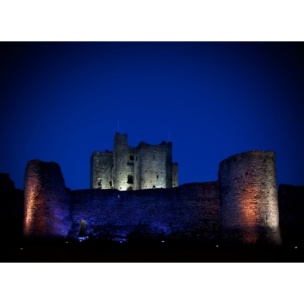 The flood lit walls of Trim Casle Trim County Meath Ireland Poster Print (36 x 12) Image 1