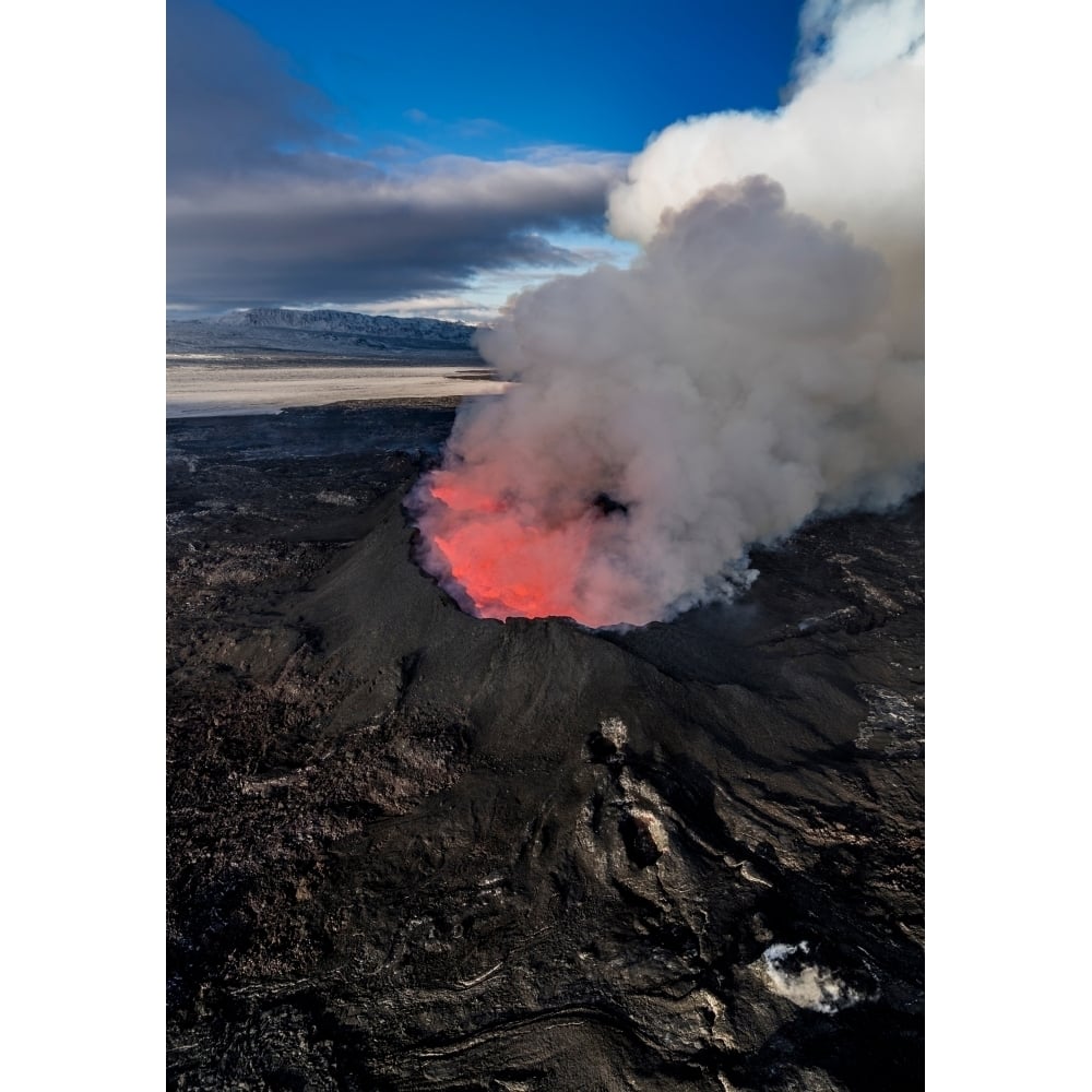 Volcano Eruption at the Holuhraun Fissure Bardarbunga Volcano Iceland. Poster Print (36 x 24) Image 1