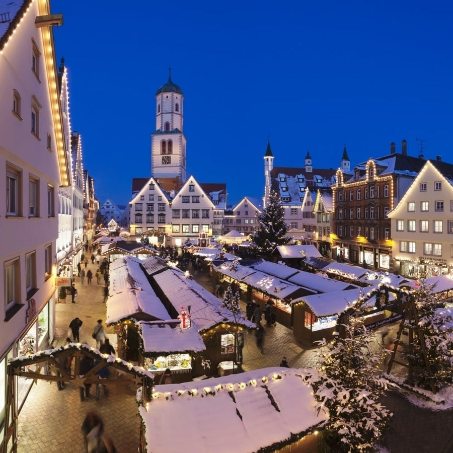 View of Christmas fair at St Martins Church Biberach an der Riss Upper Swabia Baden-Wurttemberg Germany (12 x 12) Image 1