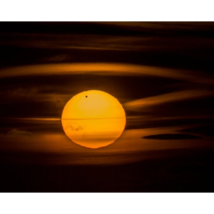 Sun with Venus Iceland-The planet Venus appeared as a small dark disk moving across the face of the Sun (22 x 27) Image 1