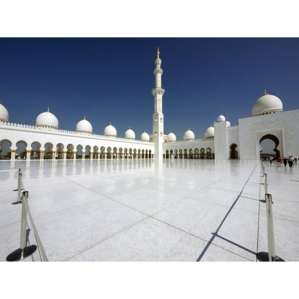 Interior courtyard of Sheikh Zayed Bin Sultan Al Nahyan Grand Mosque Abu Dhabi United Arab Emirates Poster (9 x 12) Image 1