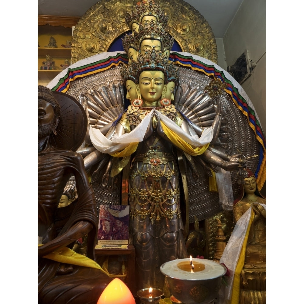 View of Avalokiteshvara Bodhisattva of Compassion Patron deity of Tibet in the Tsuglagkhang temple Dalai Lamas 12 x 16 Image 1