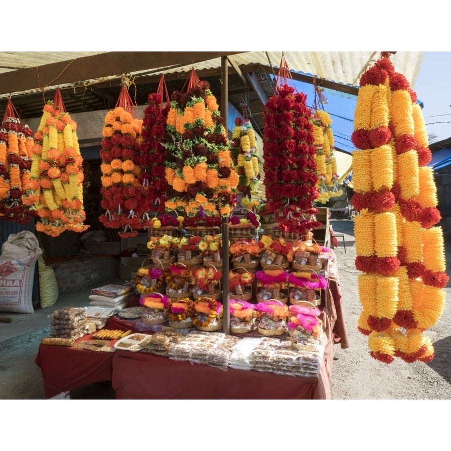 Garlands for sale outside of the Chamunda Devi Temple Padar Kangra District Himachal Pradesh India Poster (12 x 36) Image 1