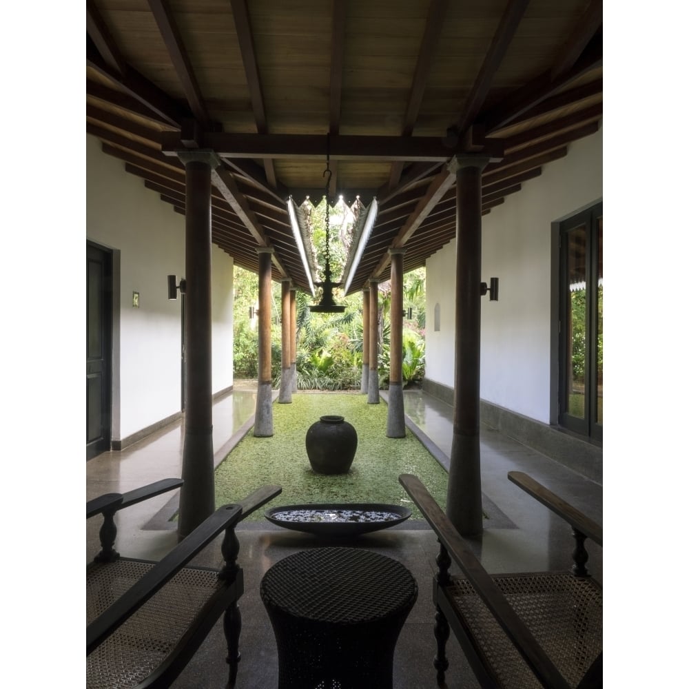 Pool with leaves next to spa The Wallawwa Kotugoda Western Province Sri Lanka Poster Print (12 x 16) Image 1