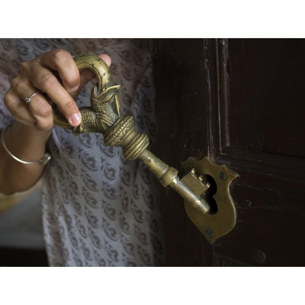 Example of large centuries old key still being used within Galle Fort Southern Province Sri Lanka Poster (12 x 16) Image 1