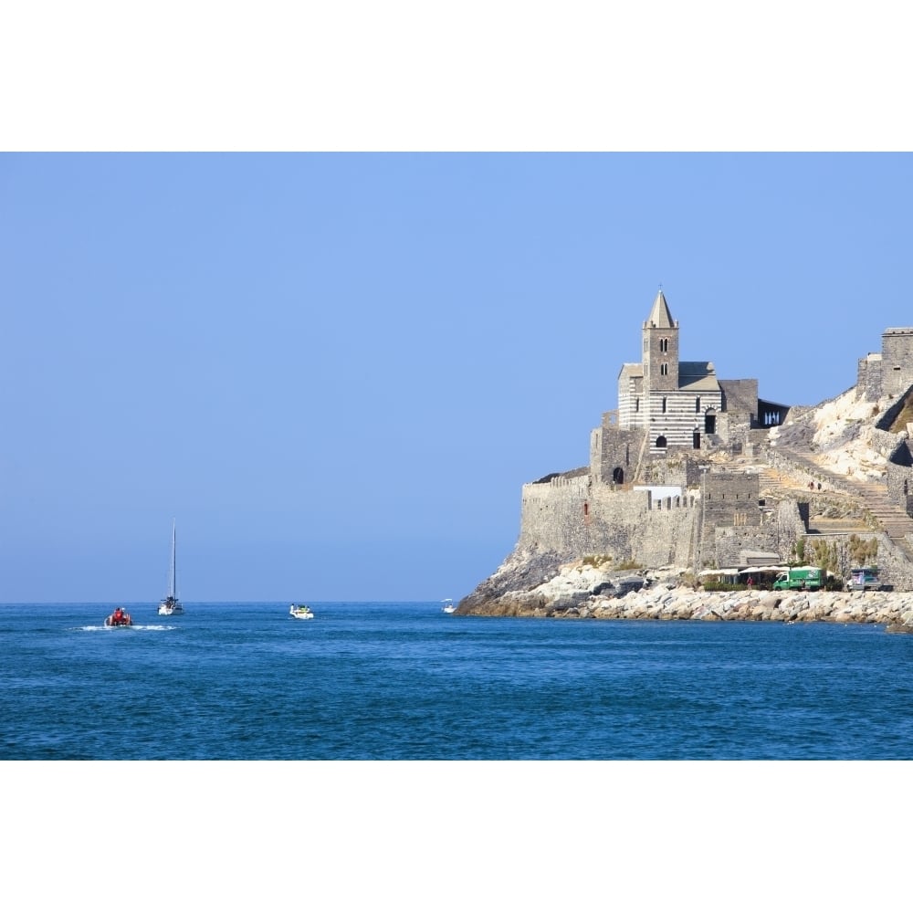 Italy Liguria La Spezia Golfo dei Poeti Portovenere San Pietro Church. Poster Print (27 x 9) Image 1