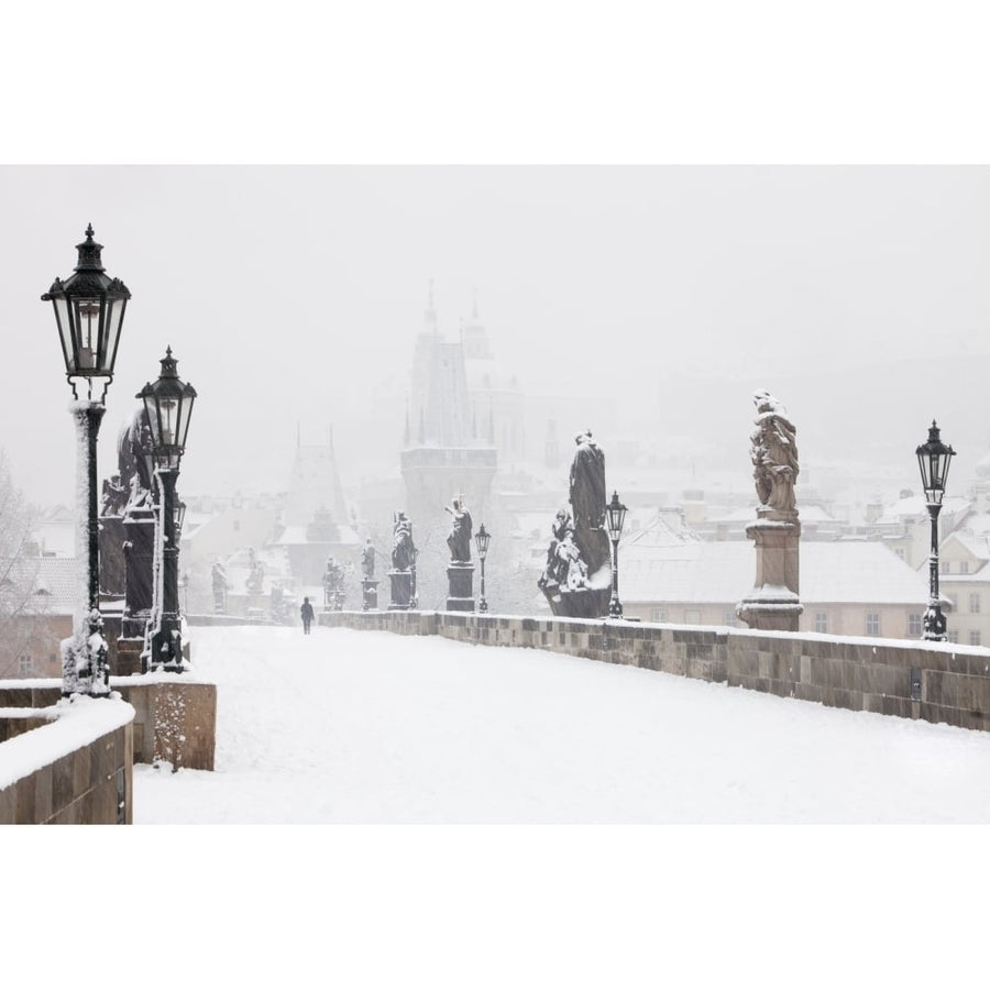 Czech Republic Prague - Charles Bridge in winter. Poster Print (36 x 12) Image 1