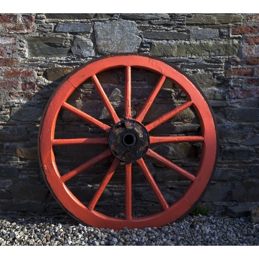 Old Wagon wheel in Ireland. Poster Print (12 x 12) Image 1