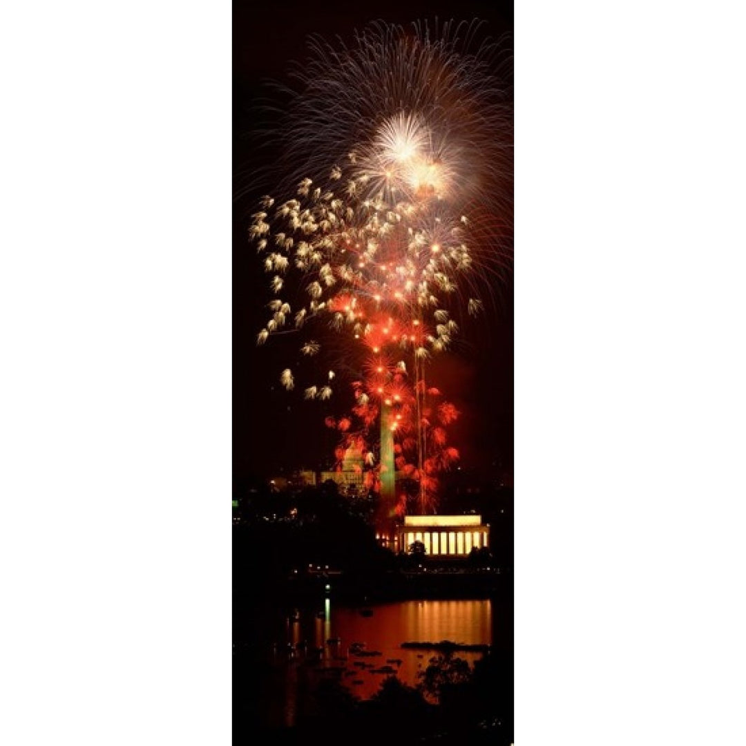 USA Washington DC Fireworks over Lincoln Memorial Poster Print (15 x 6) Image 1