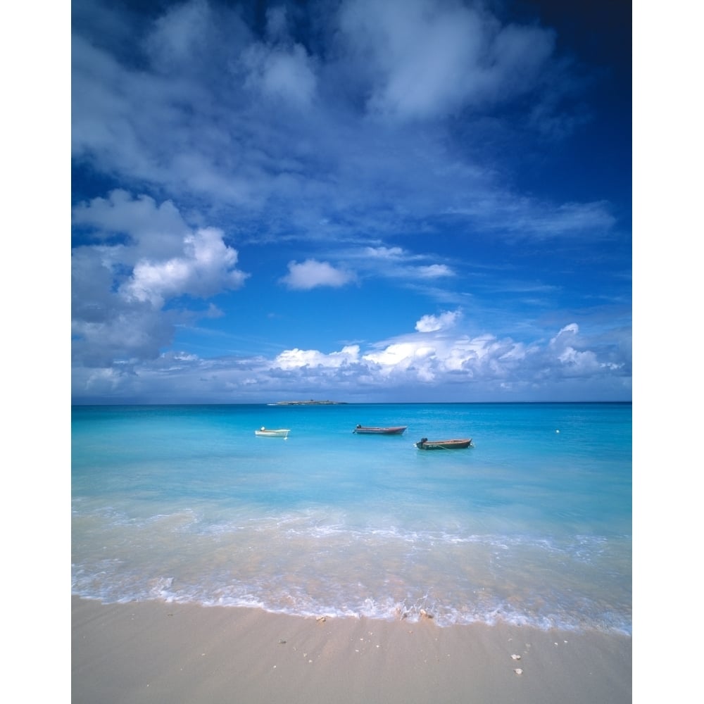 Boats Tropical Caribbean Sea Antilles Poster Print (9 x 27) Image 1