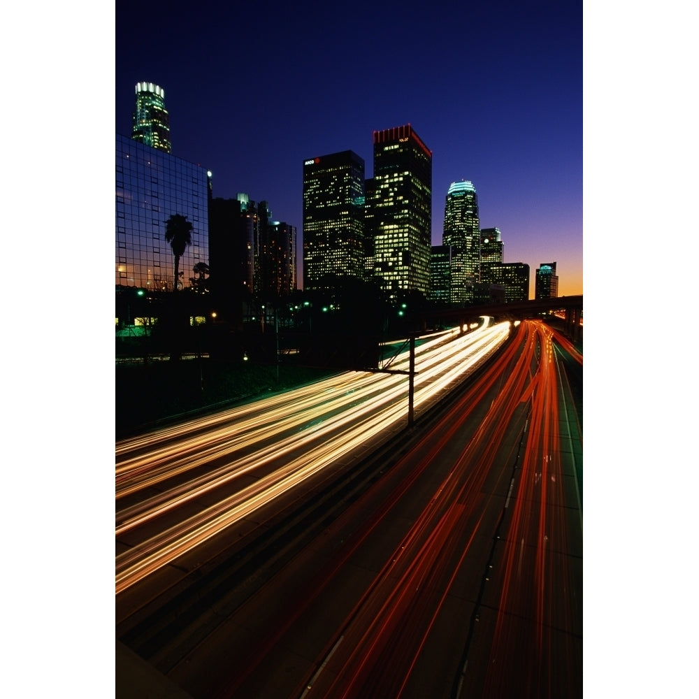 Rush Hour Harbor Freeway Los Angeles CA Poster Print (27 x 9) Image 1