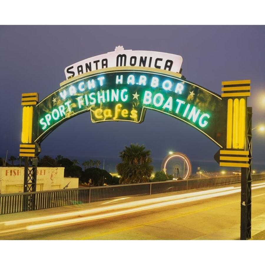 Santa Monica Pier Sign Santa Monica CA Poster Print (29 x 36) Image 1