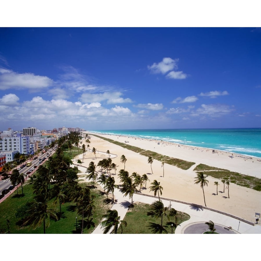 USA Florida Miami Ocean Drive and South Beach of Miami Poster Print (12 x 36) Image 1