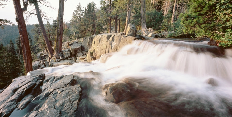 Water flowing at a waterfall Emerald Bay Lake Tahoe California USA Poster Print (12 x 36) Image 1