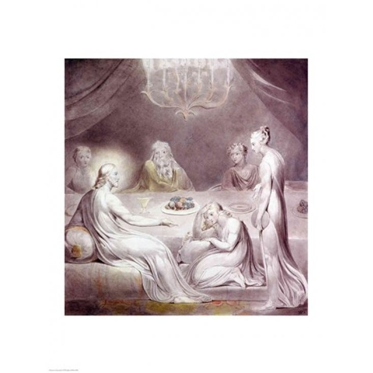 Christ in the House of Martha and Mary or The Penitent Magdalen Poster Print by William Blake Image 1