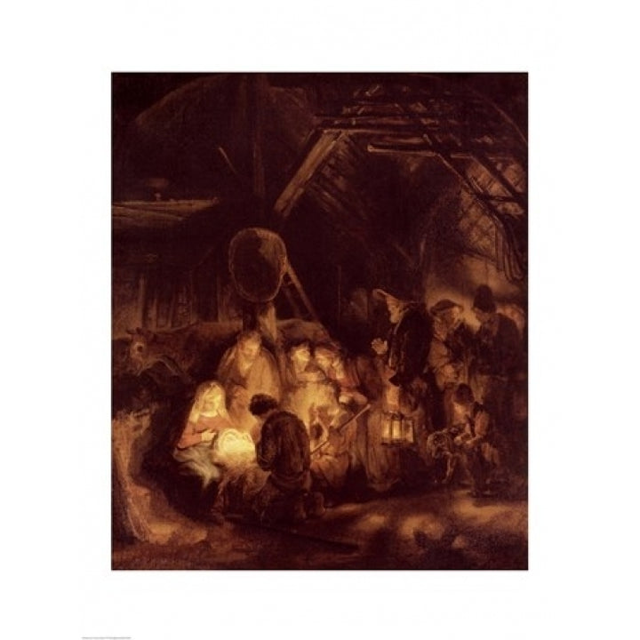 Adoration of the Shepherds 1646 Poster Print by Rembrandt van Rijn Image 2