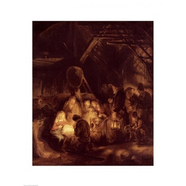 Adoration of the Shepherds 1646 Poster Print by Rembrandt van Rijn Image 1