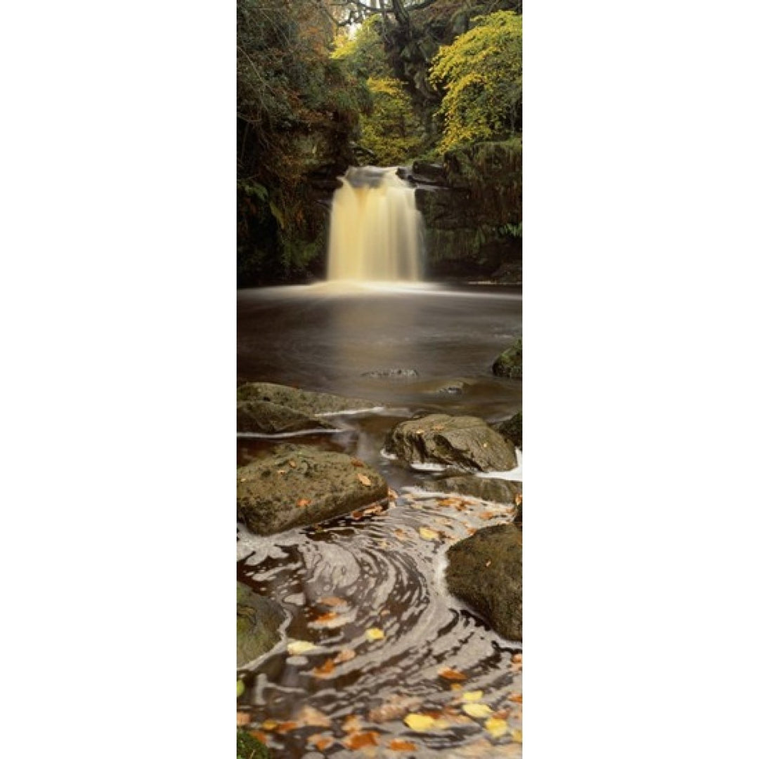 Waterfall In A Forest Thomason Foss Goathland North Yorkshire England United Kingdom Poster Print (15 x 6) Image 1