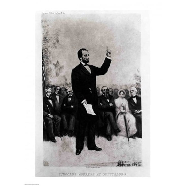 Lincolns Address at Gettysburg 1895 Poster Print Image 1