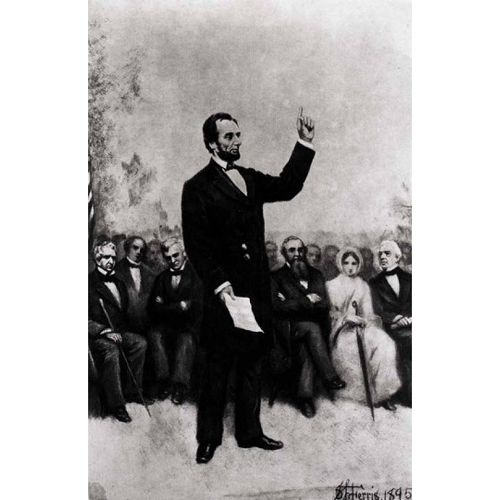 Lincolns Address at Gettysburg 1895 Poster Print Image 1