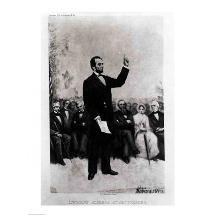 Lincolns Address at Gettysburg 1895 Poster Print Image 2