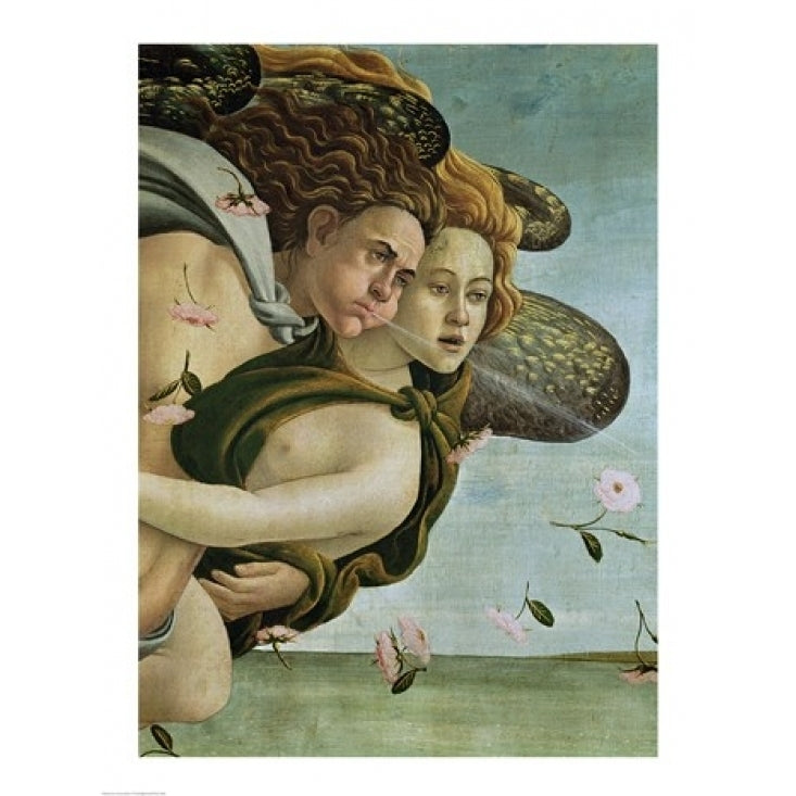 Zephyr and Chloris detail from The Birth of Venus c.1485 Poster Print by Sandro Botticelli Image 1