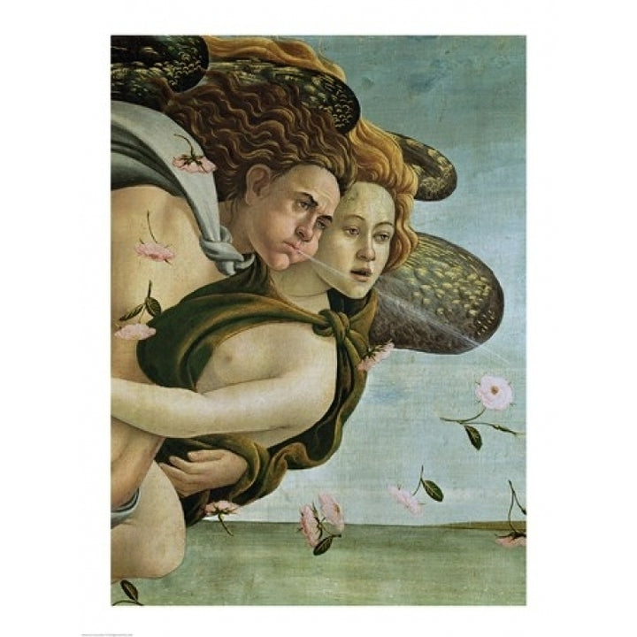 Zephyr and Chloris detail from The Birth of Venus c.1485 Poster Print by Sandro Botticelli Image 2