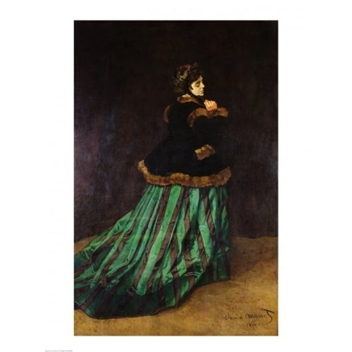 Camille or The Woman in the Green Dress 1866 Poster Print by Claude Monet Image 1