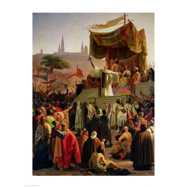 St. Bernard Preaching the Second Crusade in Vezelay Poster Print by Emile Signol Image 1