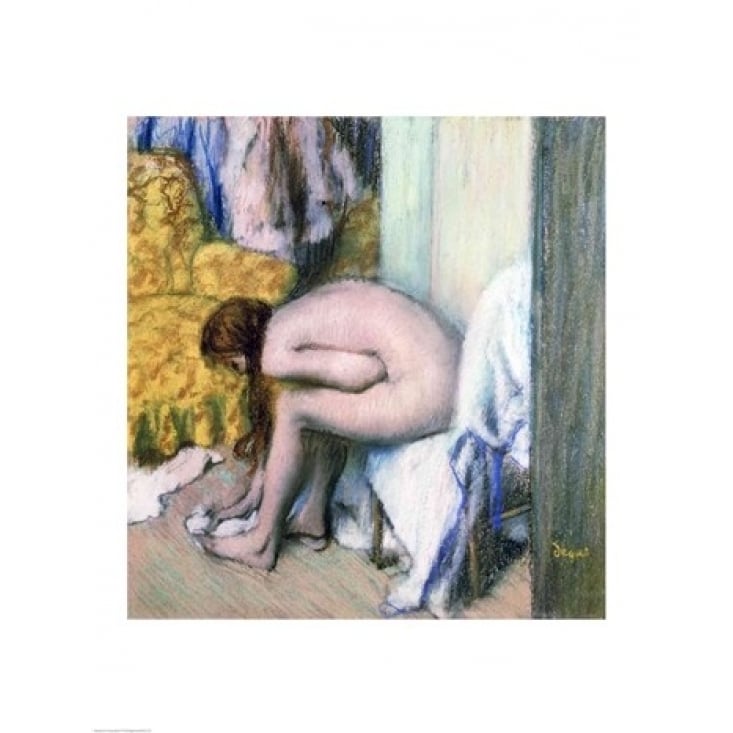 After the Bath Woman Drying her Left Foot 1886 Poster Print by Edgar Degas Image 1