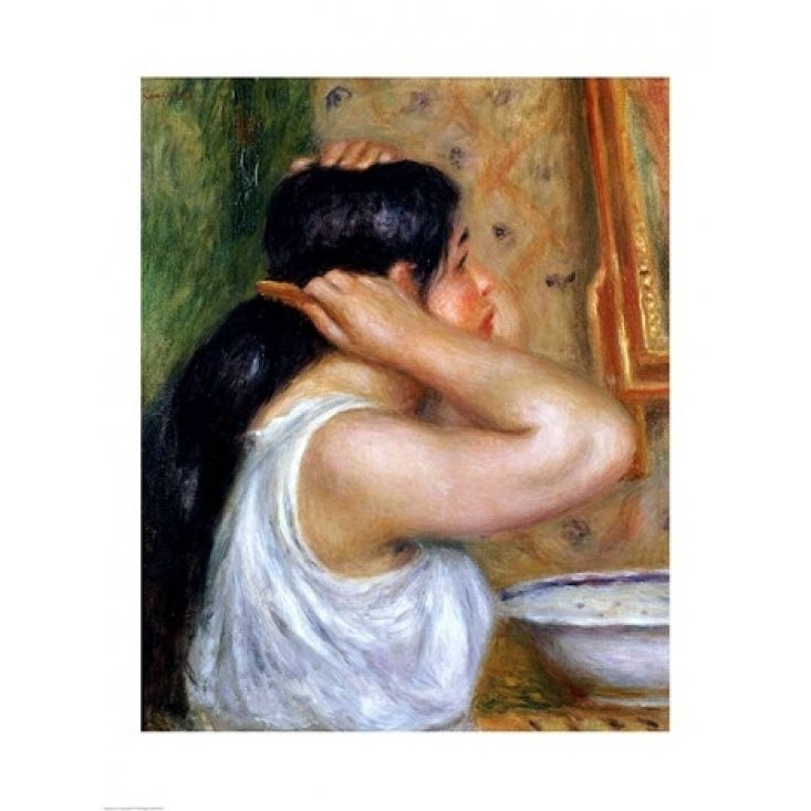 Girl Combing her Hair 1907 Poster Print by Pierre-Auguste Renoir Image 1