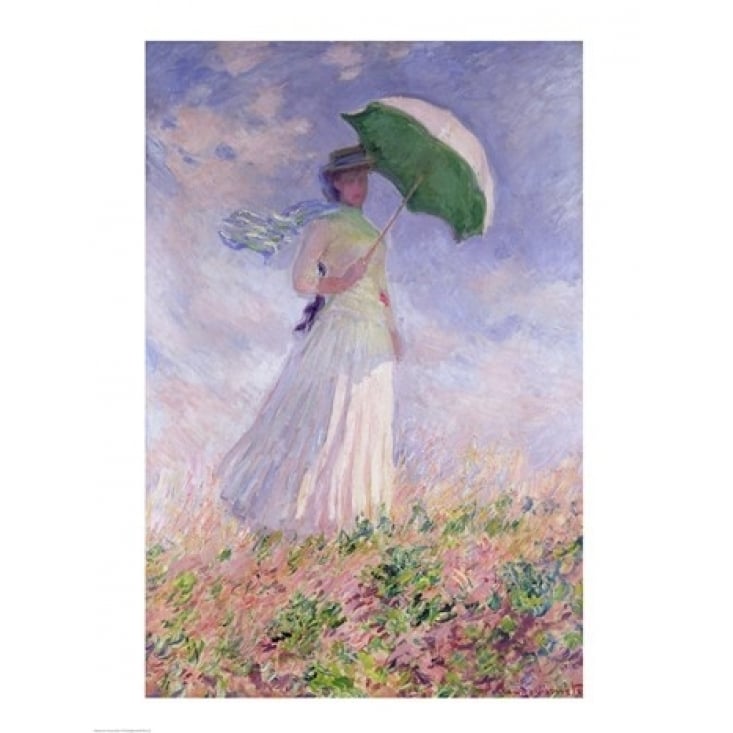 Woman with a Parasol turned to the Right 1886 Poster Print by Claude Monet Image 2