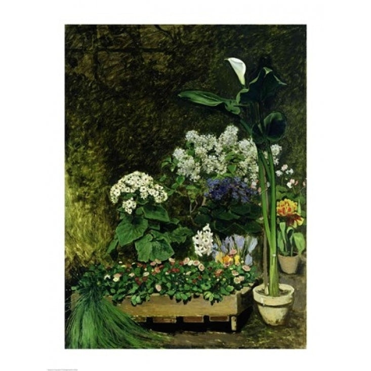 Flowers in a Greenhouse 1864 Poster Print by Pierre-Auguste Renoir Image 1