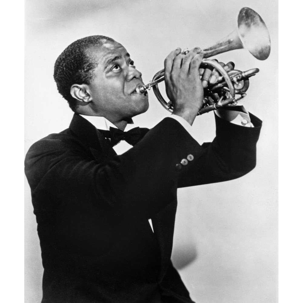 Louis Armstrong playing the trumpet Photo Print Image 1