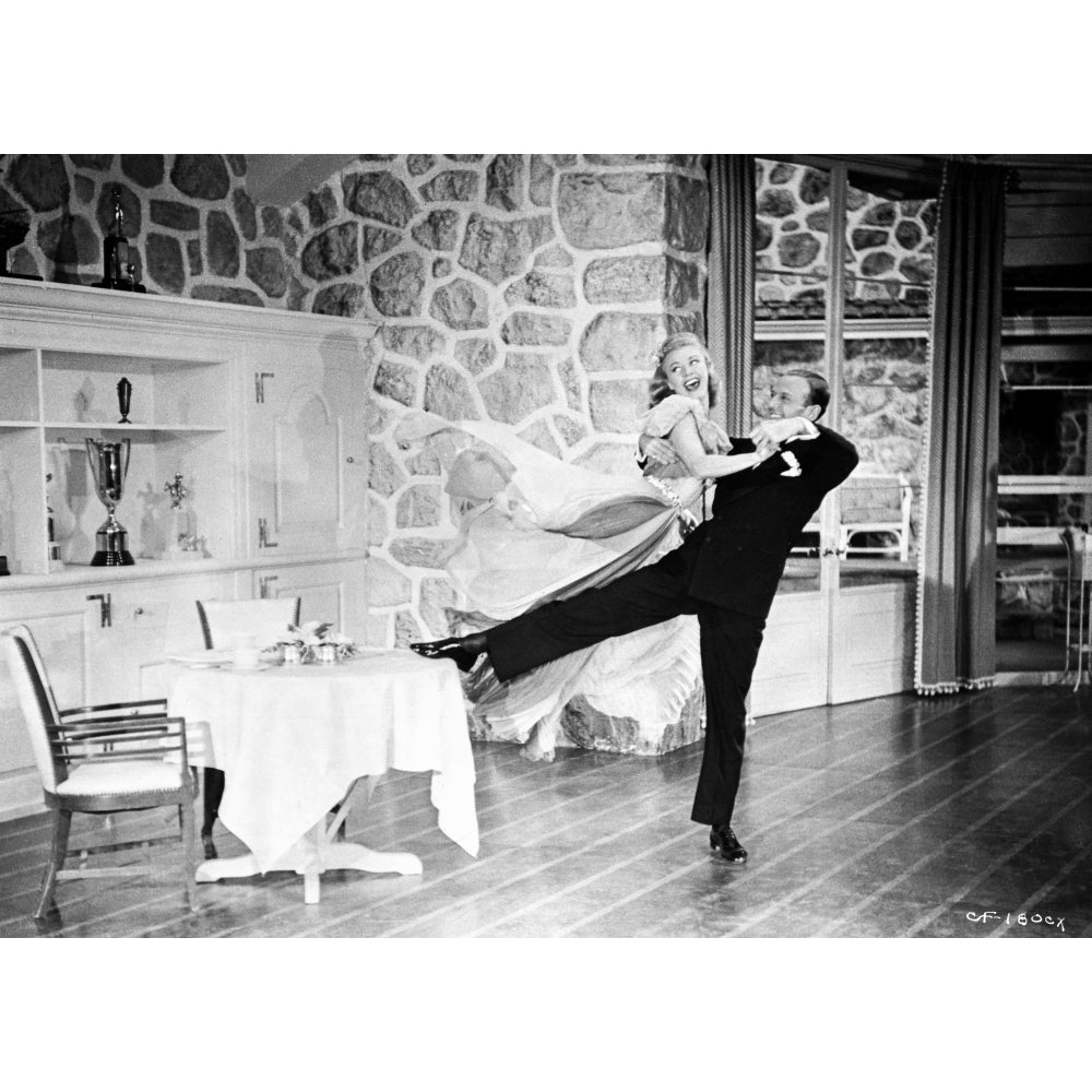 Fred Astaire and Ginger Rogers Dancing in Gown and Suit Photo Print Image 1