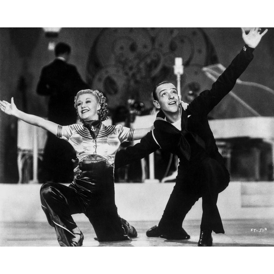 Fred Astaire and Ginger Rogers Kneeling in Finale Photo Print Image 1