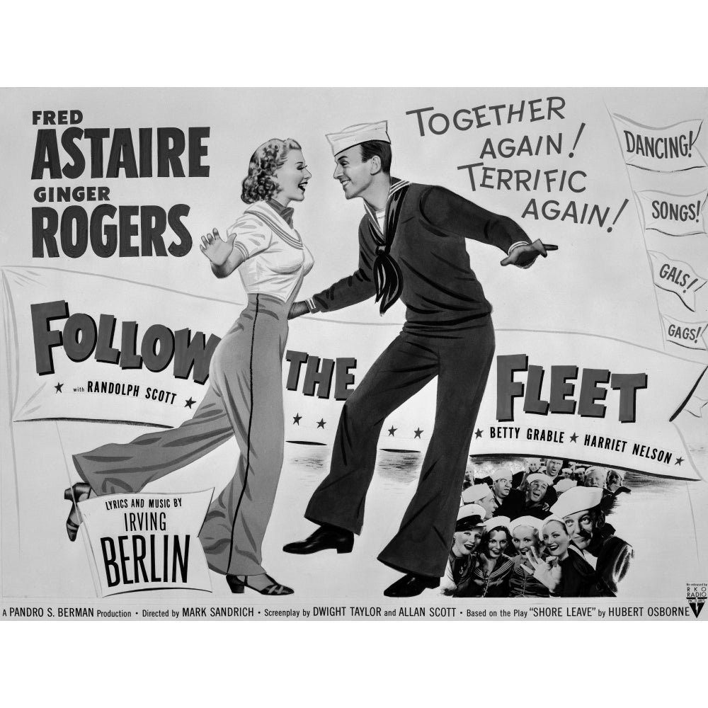 Fred Astaire and Ginger Rogers Follow the Fleet Movie Poster Photo Print Image 1