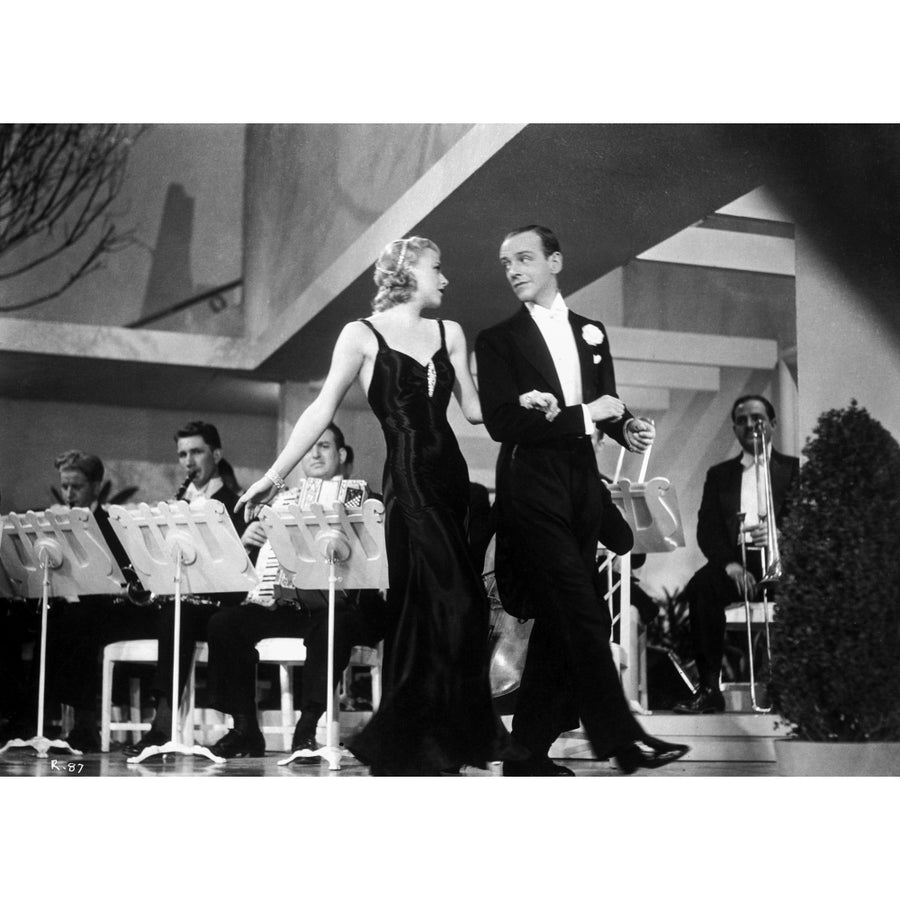 Fred Astaire and Ginger Rogers Walking in Front of Orchestra Photo Print Image 1